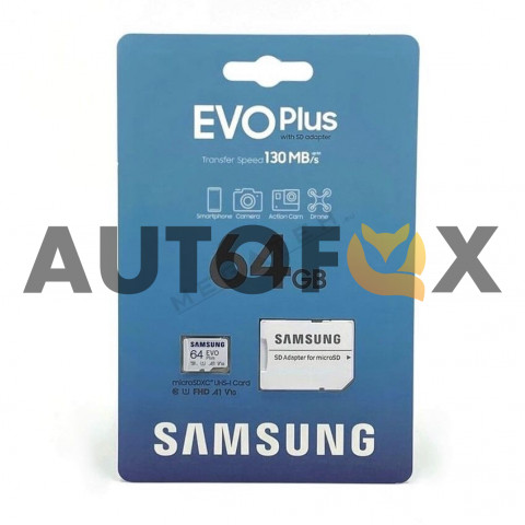 Samsung microSD 64GB class10 Evo Plus UHS-I U1 (MB-MC64KA) Карта памяти