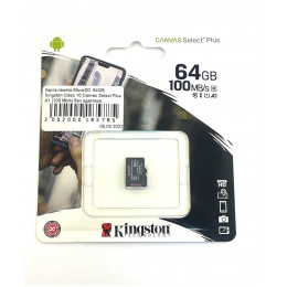 Kingston microSD 64GB Canvas Select Plus A1 (100mb\s) без адаптера Карта памяти 