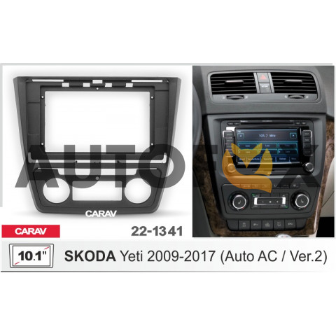 Carav 22-1341 10.1"  РАМКА  SKODA Yeti 09-17 Auto A/C (Ver.2) черная